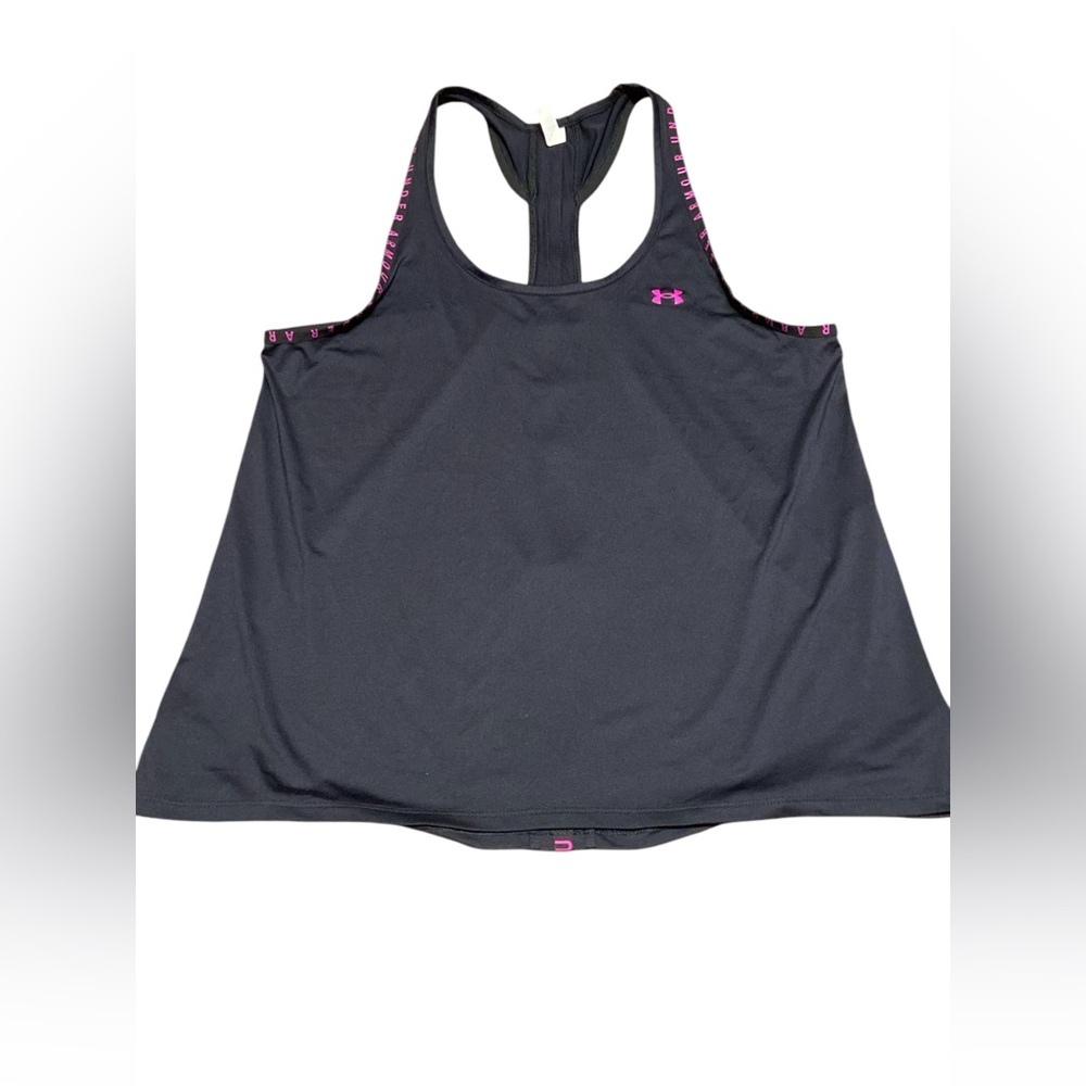 Under Armour navy blue Racerback Tank Top with Pink Logo